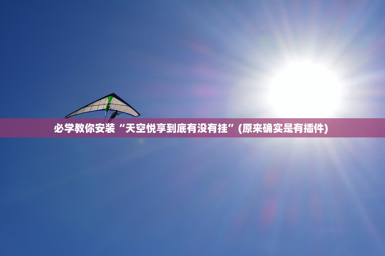 必学教你安装“天空悦享到底有没有挂”(原来确实是有插件) 