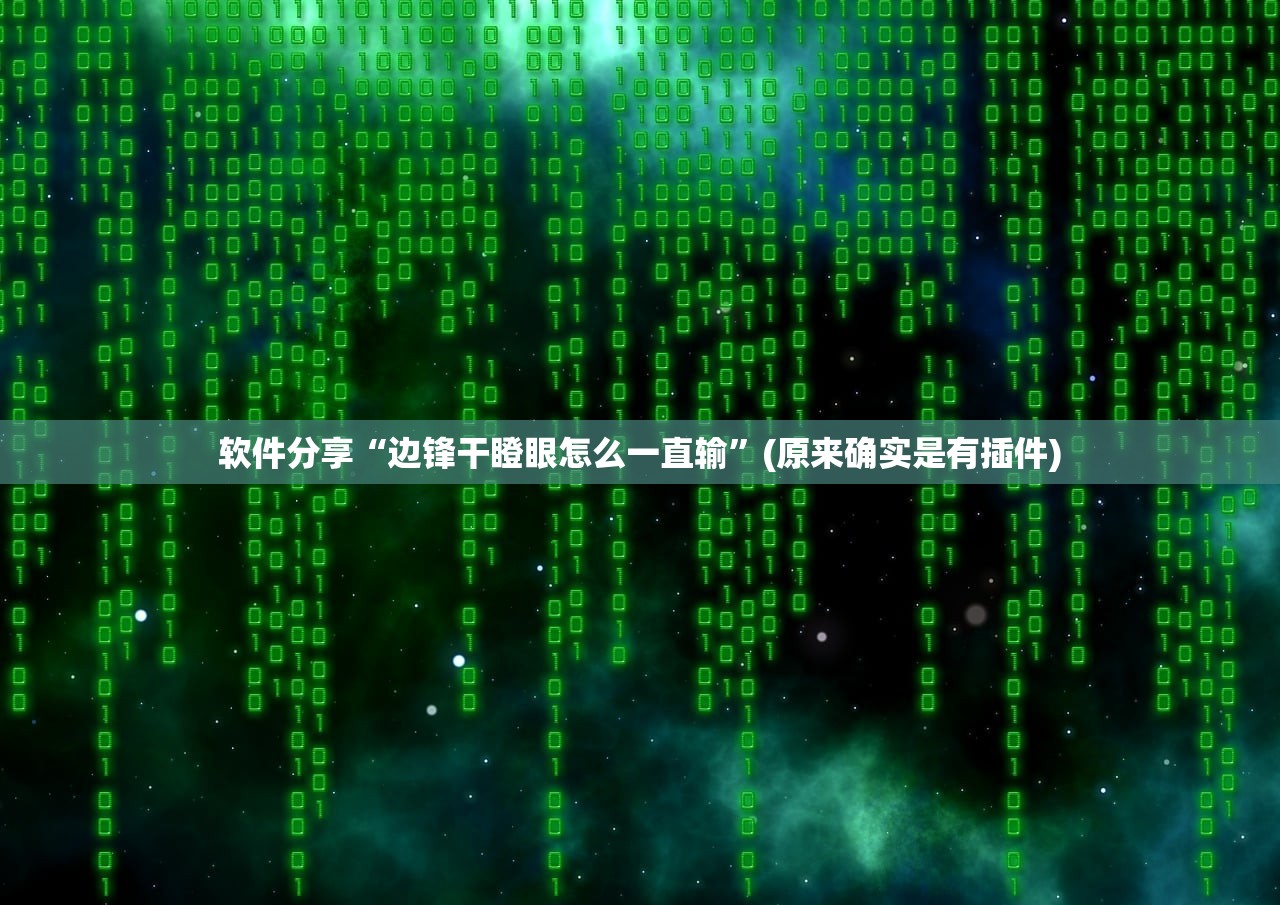 软件分享“边锋干瞪眼怎么一直输”(原来确实是有插件)