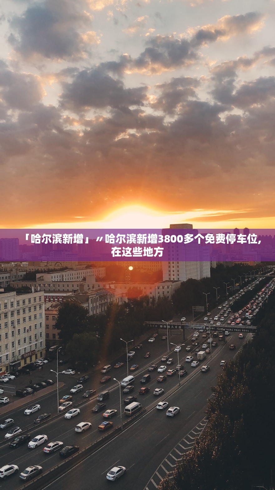 「哈尔滨新增」〃哈尔滨新增3800多个免费停车位,在这些地方