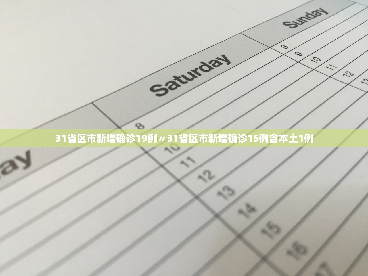 31省区市新增确诊19例〃31省区市新增确诊15例含本土1例