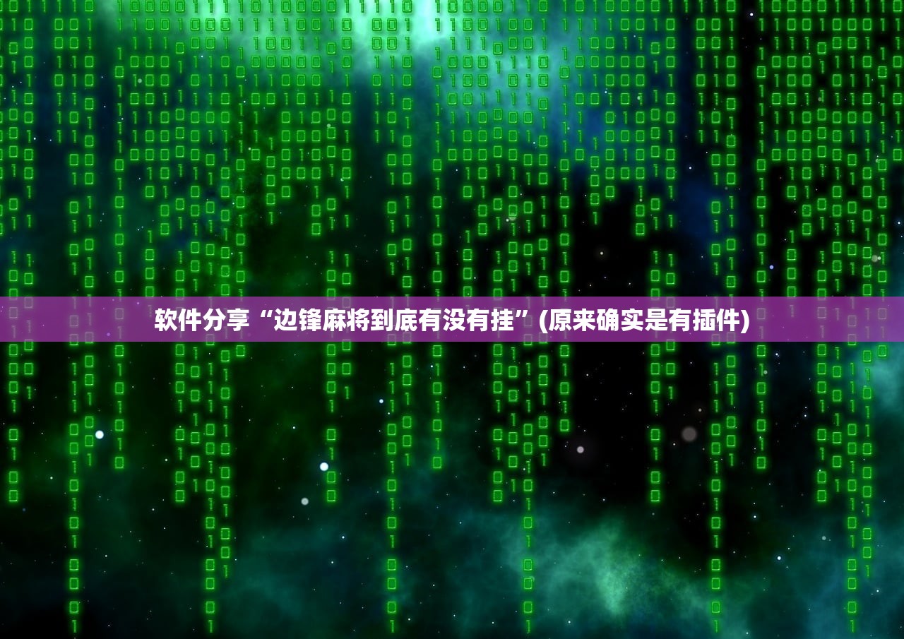 软件分享“边锋麻将到底有没有挂”(原来确实是有插件)