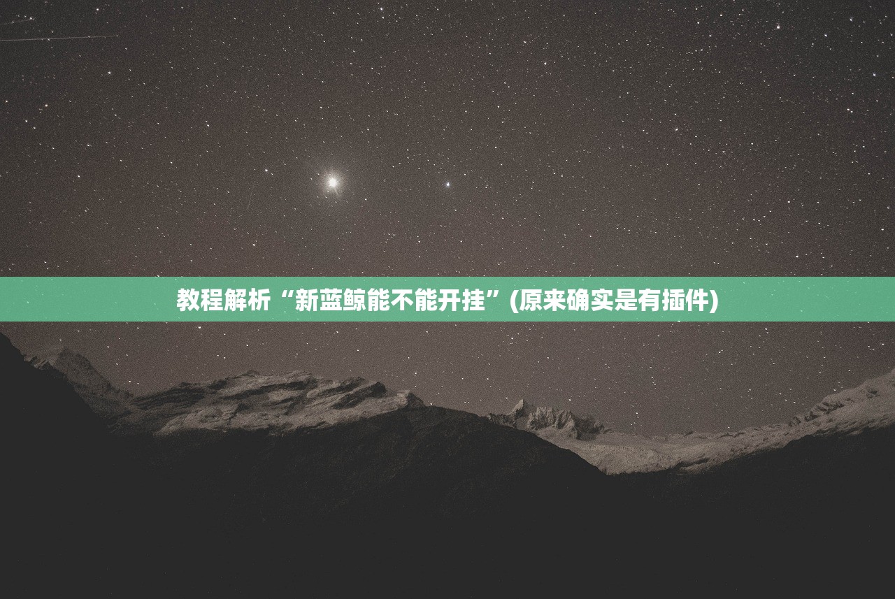 教程解析“新蓝鲸能不能开挂	”(原来确实是有插件)